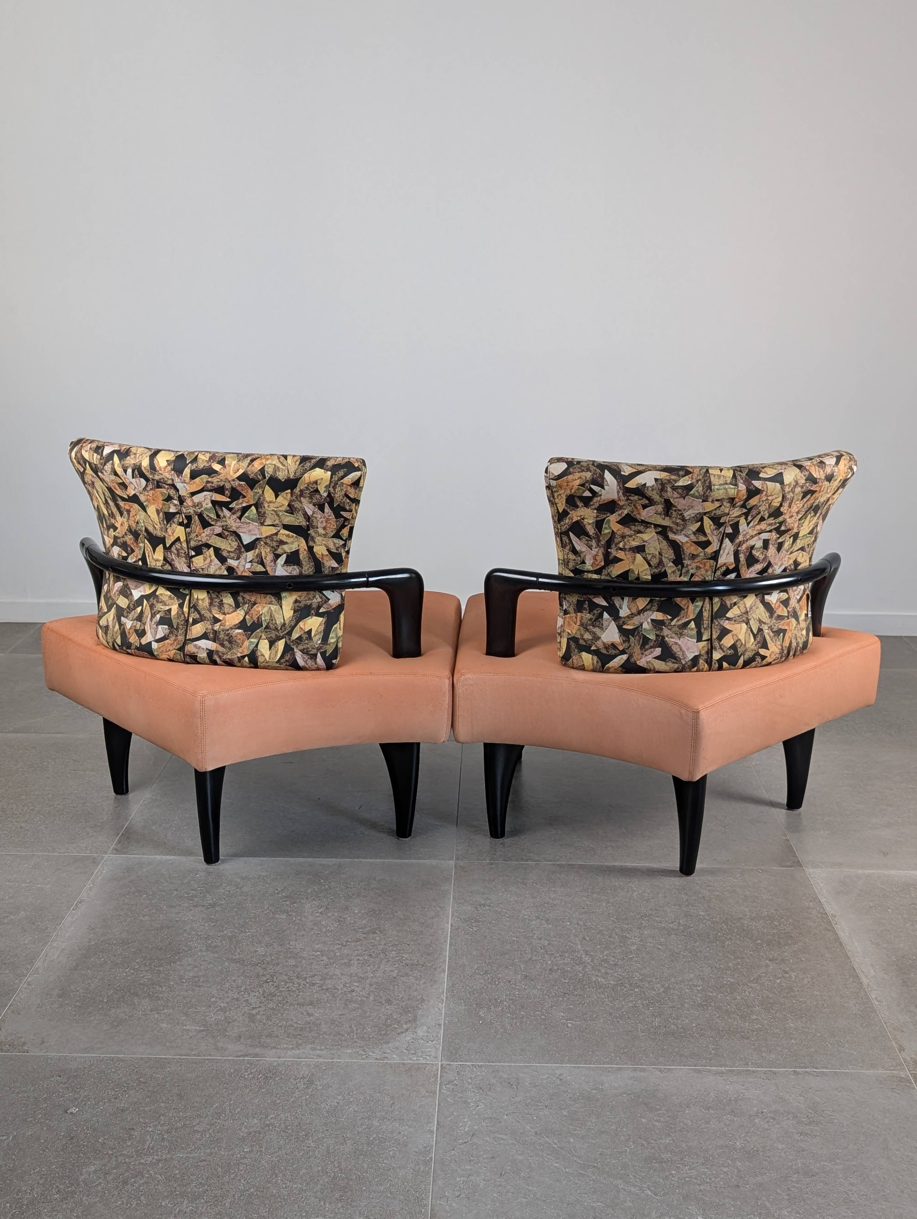 Pair of Esprit Modular Lounge Chairs by Brunati & Zerbaro, 1980s