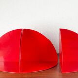 Pair of bookends model 4909 Italian space age mid-century by Giotto Stoppino for Kartell, 1960, set of 3