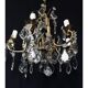 Cage chandelier 6 lights in bronze and crystal
