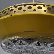 1970s Ludib Mid-Century Pendant Lamp in Yellow Metal, Brass and Glass