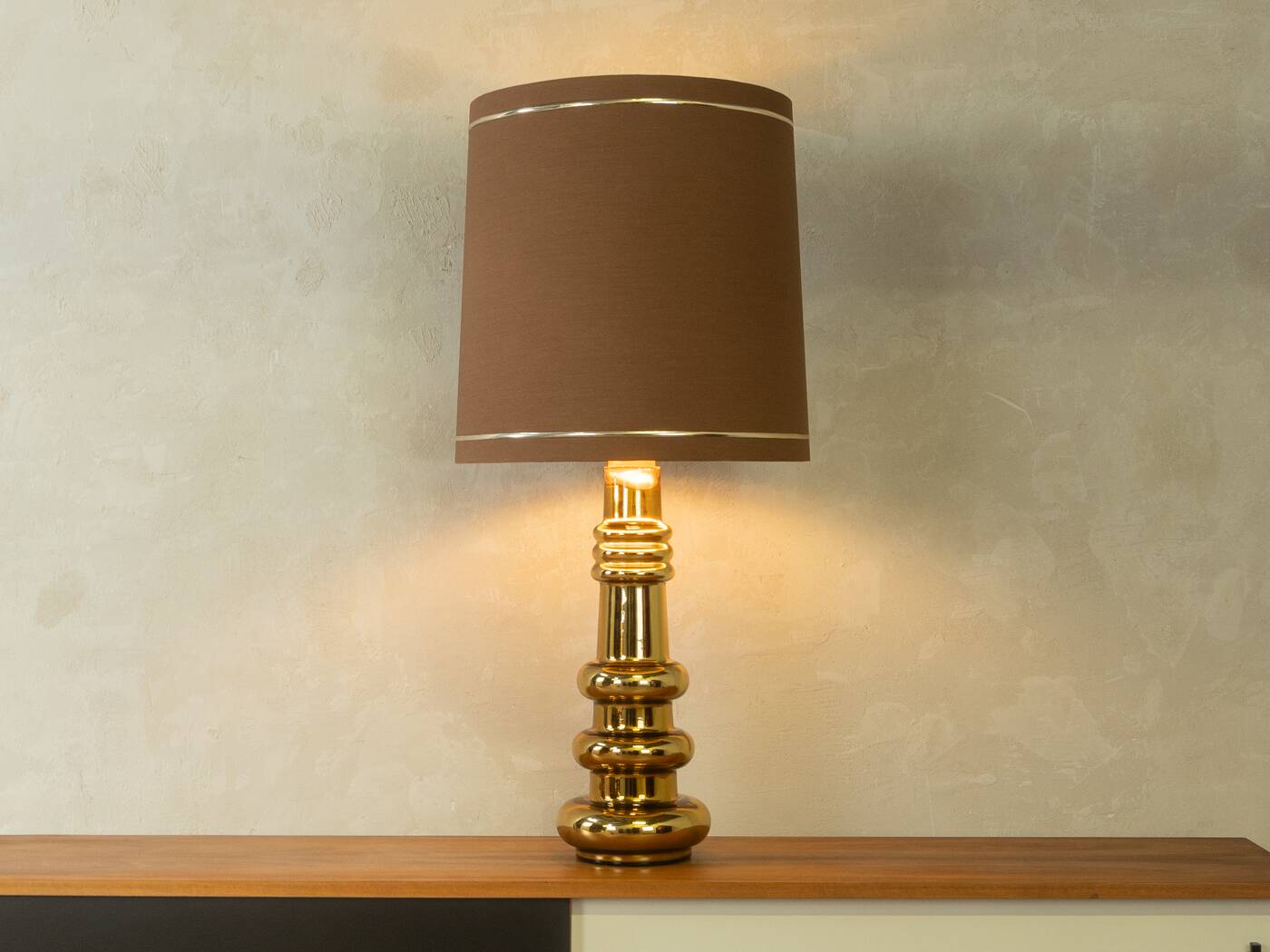 1970s Glass Table Lamp