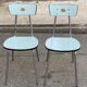 2 chaises formica Roc La Samaritaine bleues années 80