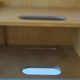 Danish teak flip-top media wall cabinet, 1960s