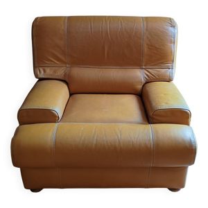 Fauteuil cuir camel MARWAY