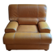 Camel leather armchair MARWAY