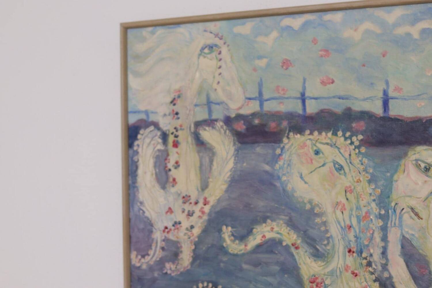Original Swedish Oil on Canvas – “Figures” by JZON – Vintage, Framed