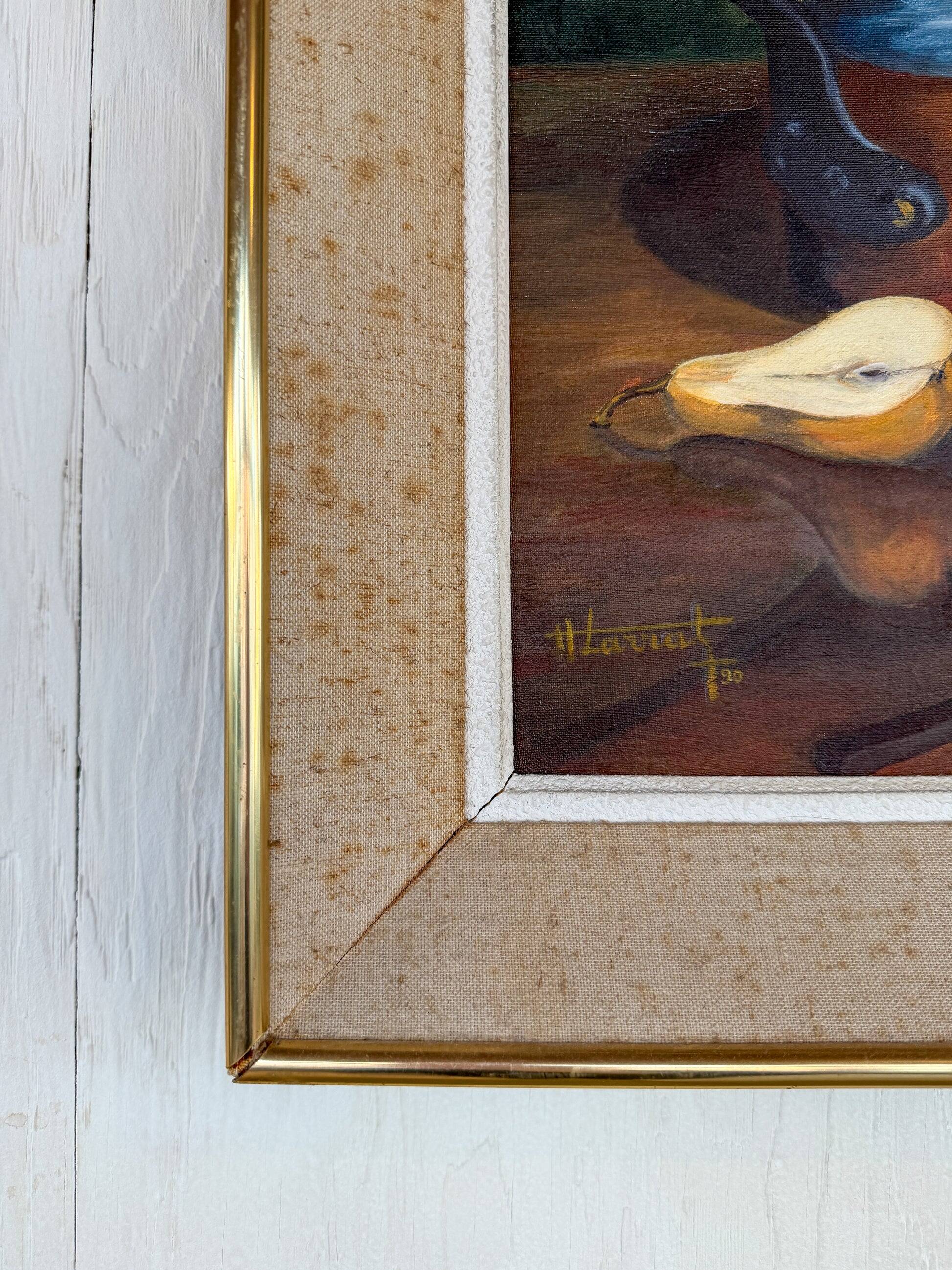 Still life with flowers and fruits