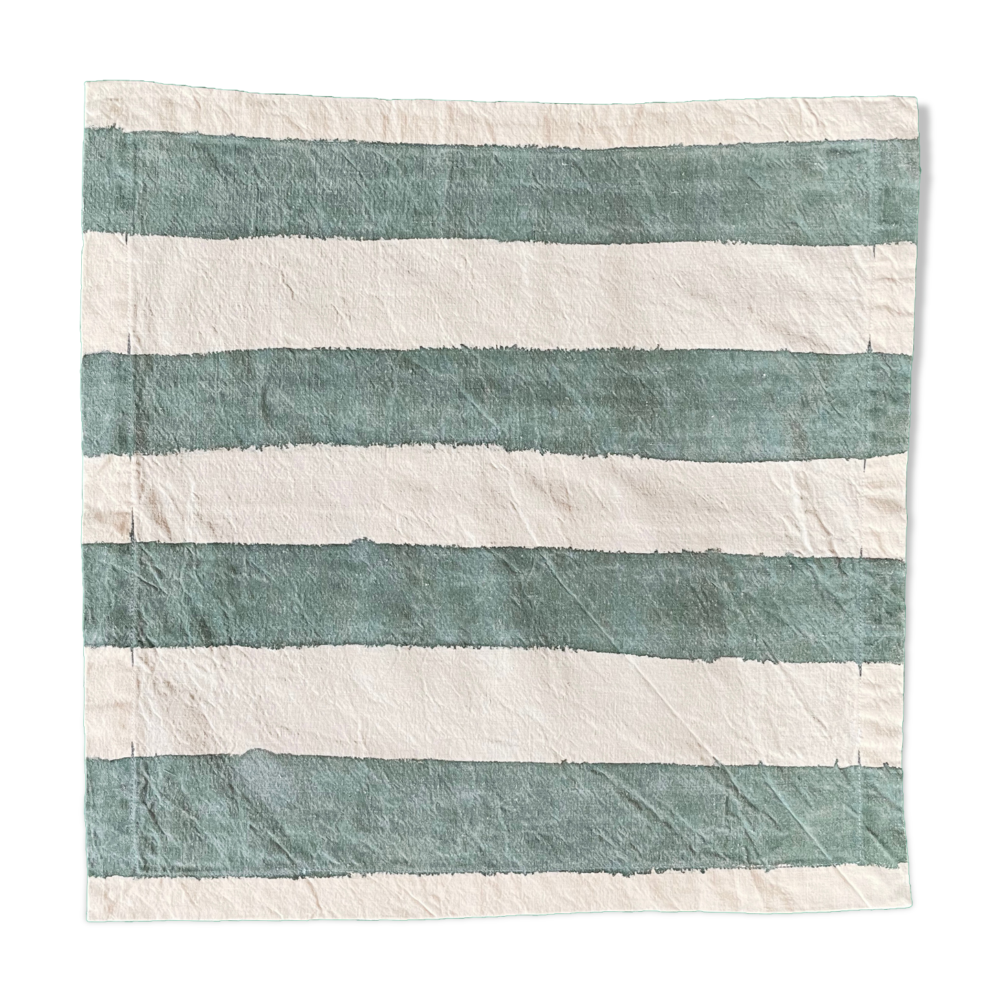 Serviette bayadère verte