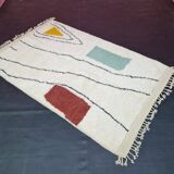 Handmade wool beni ouraine rug