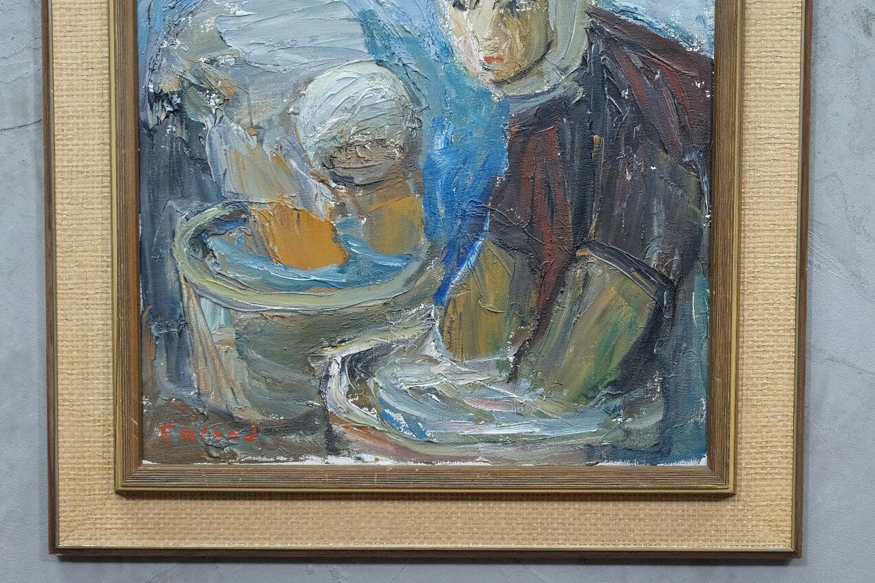Einar Emland, Swedish painting, 1960s, Oil on canvas, Framed