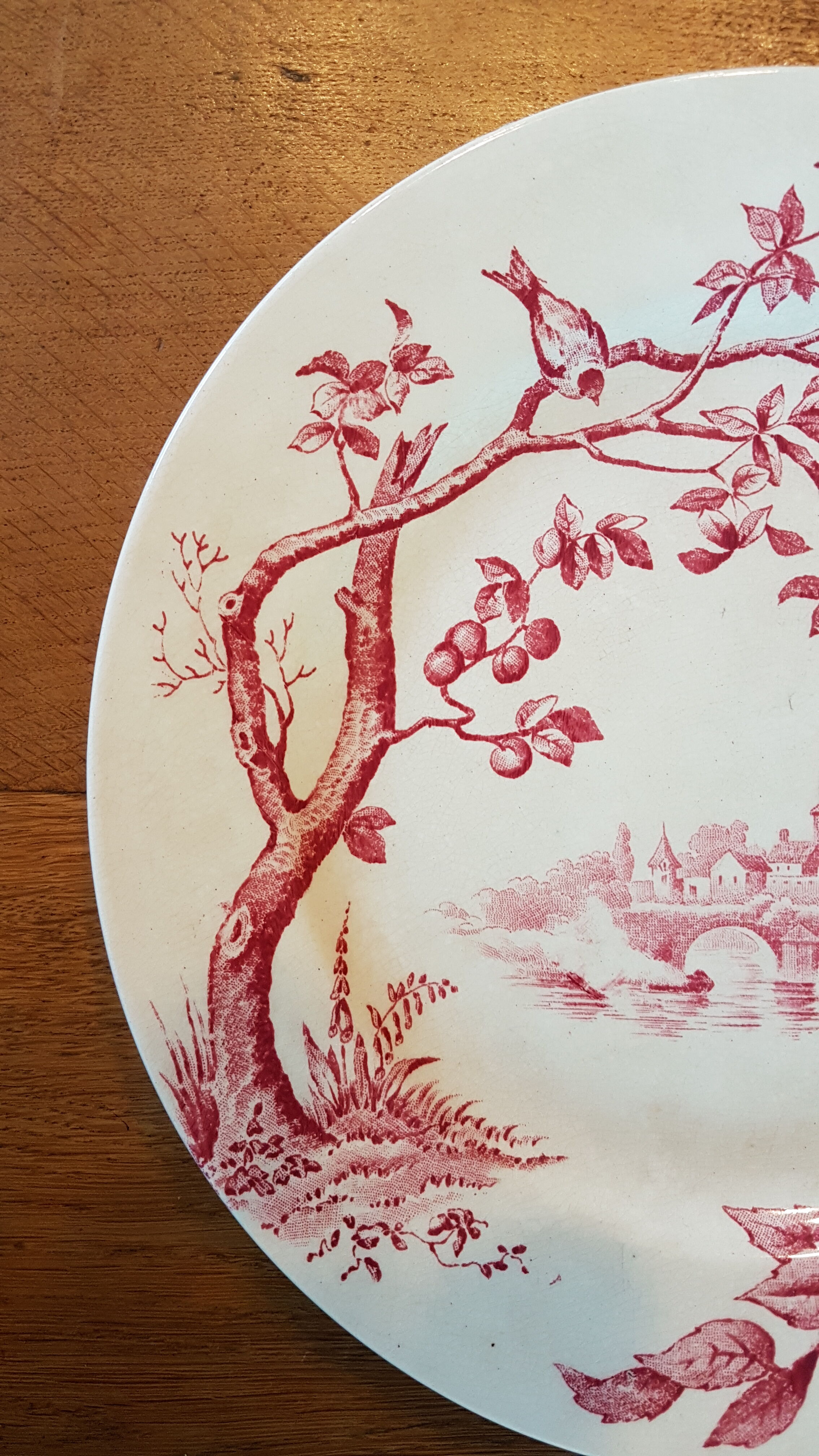 Plate with decoration of birds, fruit trees