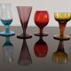 Set of 6 old liquor glasses on mismatched feet