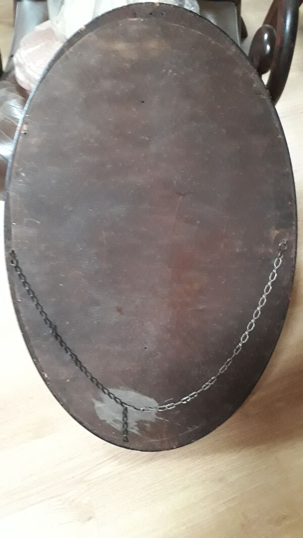 Miroir ovale bois style anglais 79x52cm