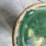 Turquoise green enamelled ceramic pitcher