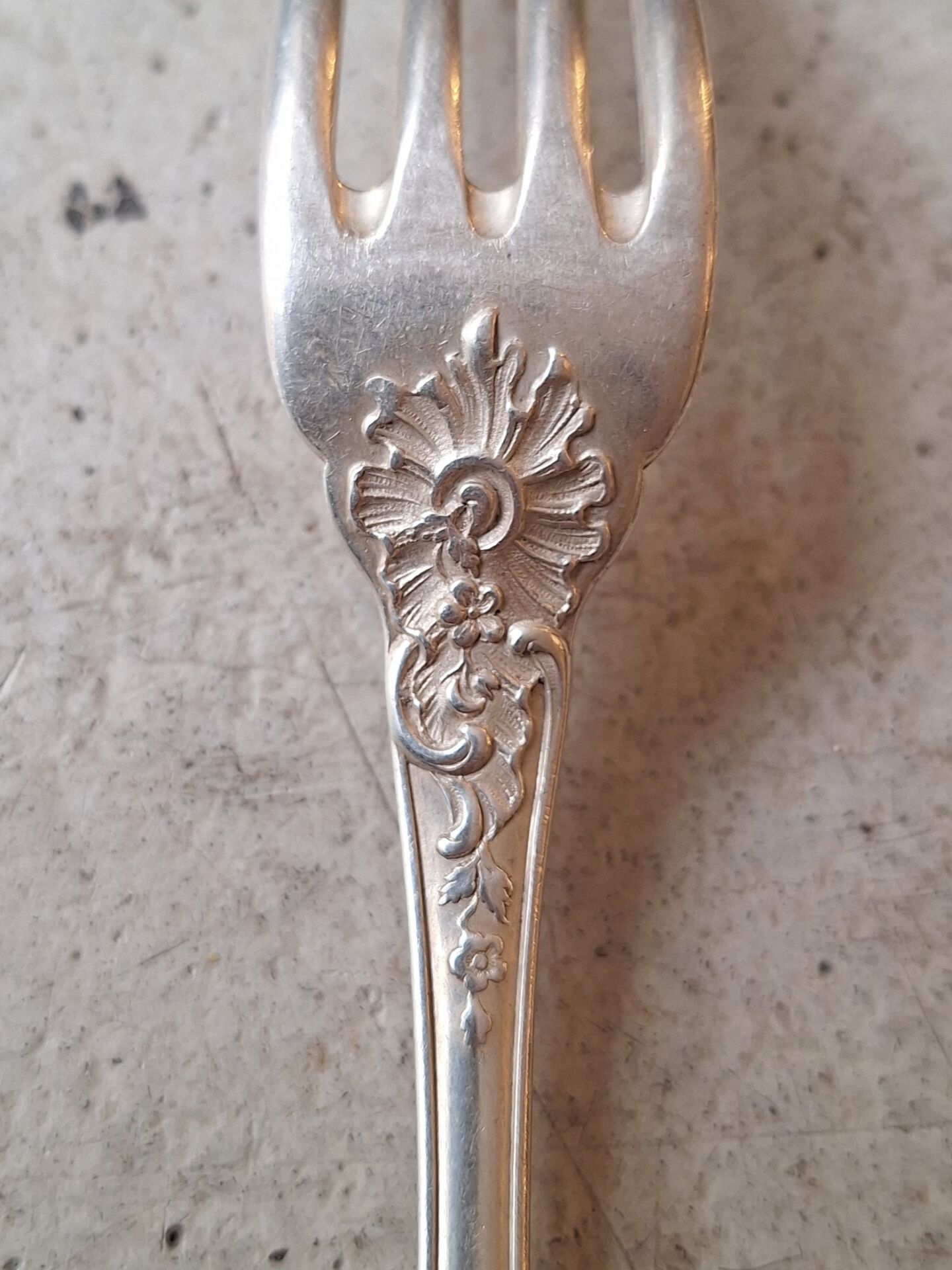 Solid silver Art Nouveau table fork