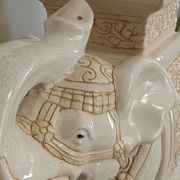 Porte plante éléphant en céramique vintage