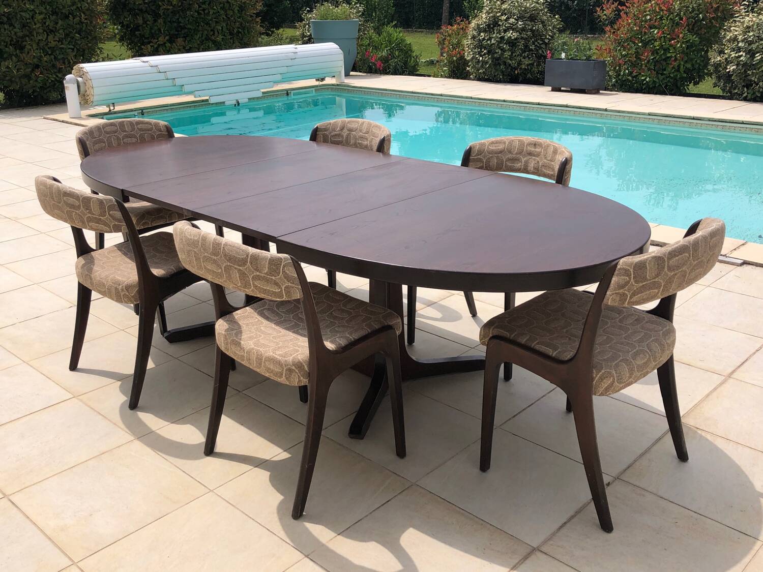 Baumann dining table and 6 gondola chairs set