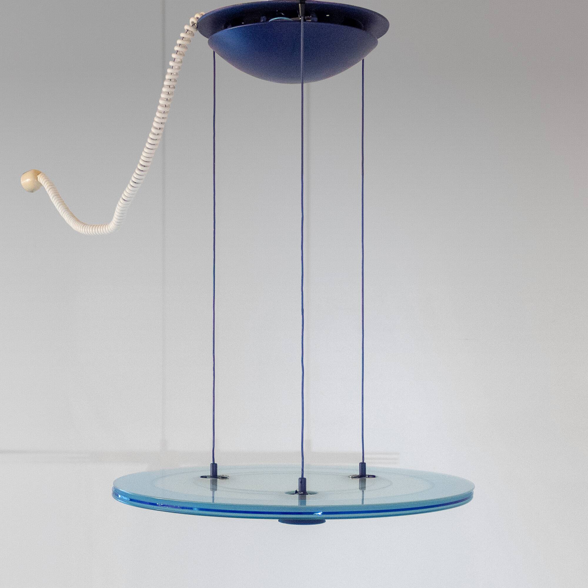 Pendentif Aurora Blue de l'ère spatiale par Arteluce, Perry King et Santiago Miranda,