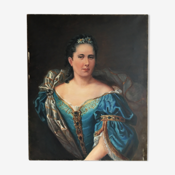 Portrait d’une dame de qualité à la couronne de fleurs, XX siècle