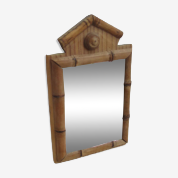 Mirror in pitchpin and bamboo