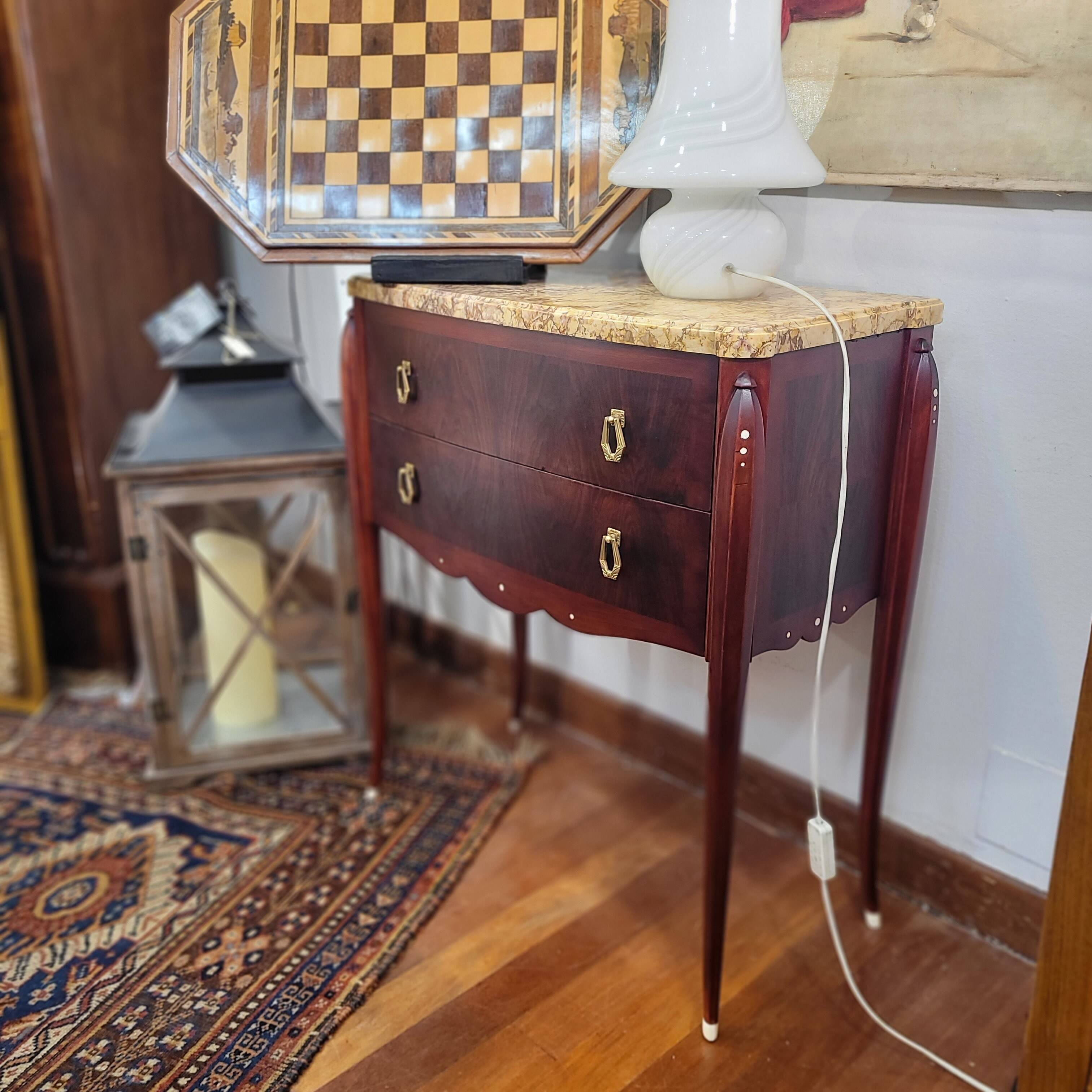 Art Deco dresser, siguiendo JE Ruhlmann, wood and colors, 40's - France