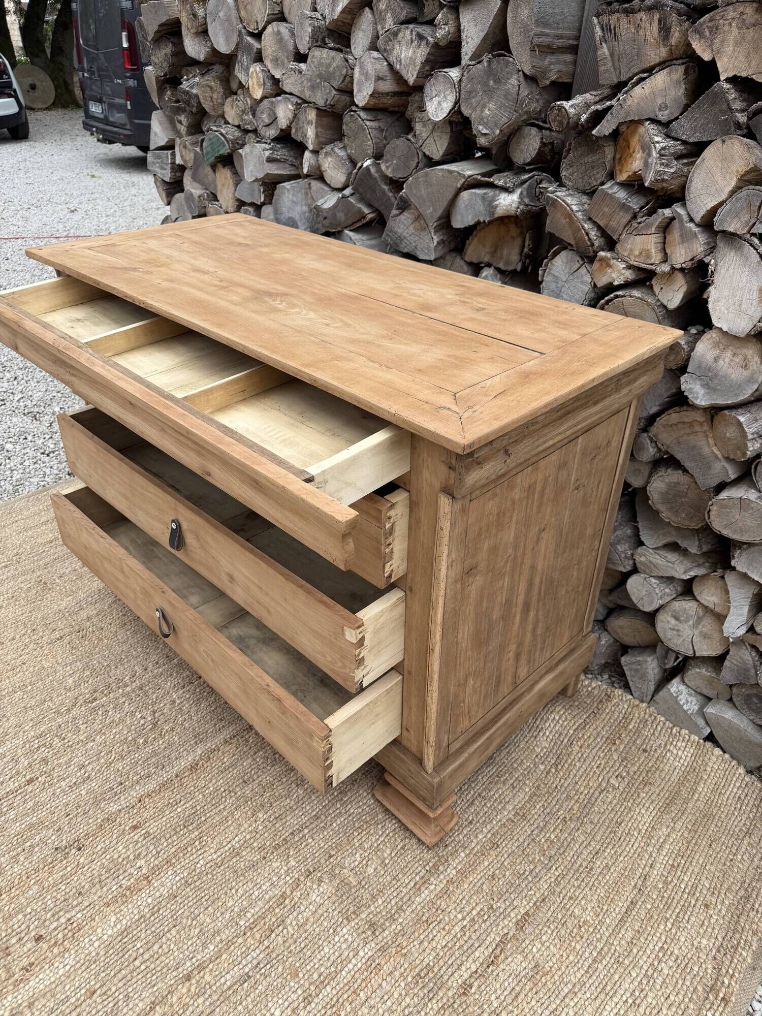 Renovated antique solid wood chest of drawers