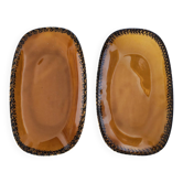Duo of oval Gien earthenware dishes