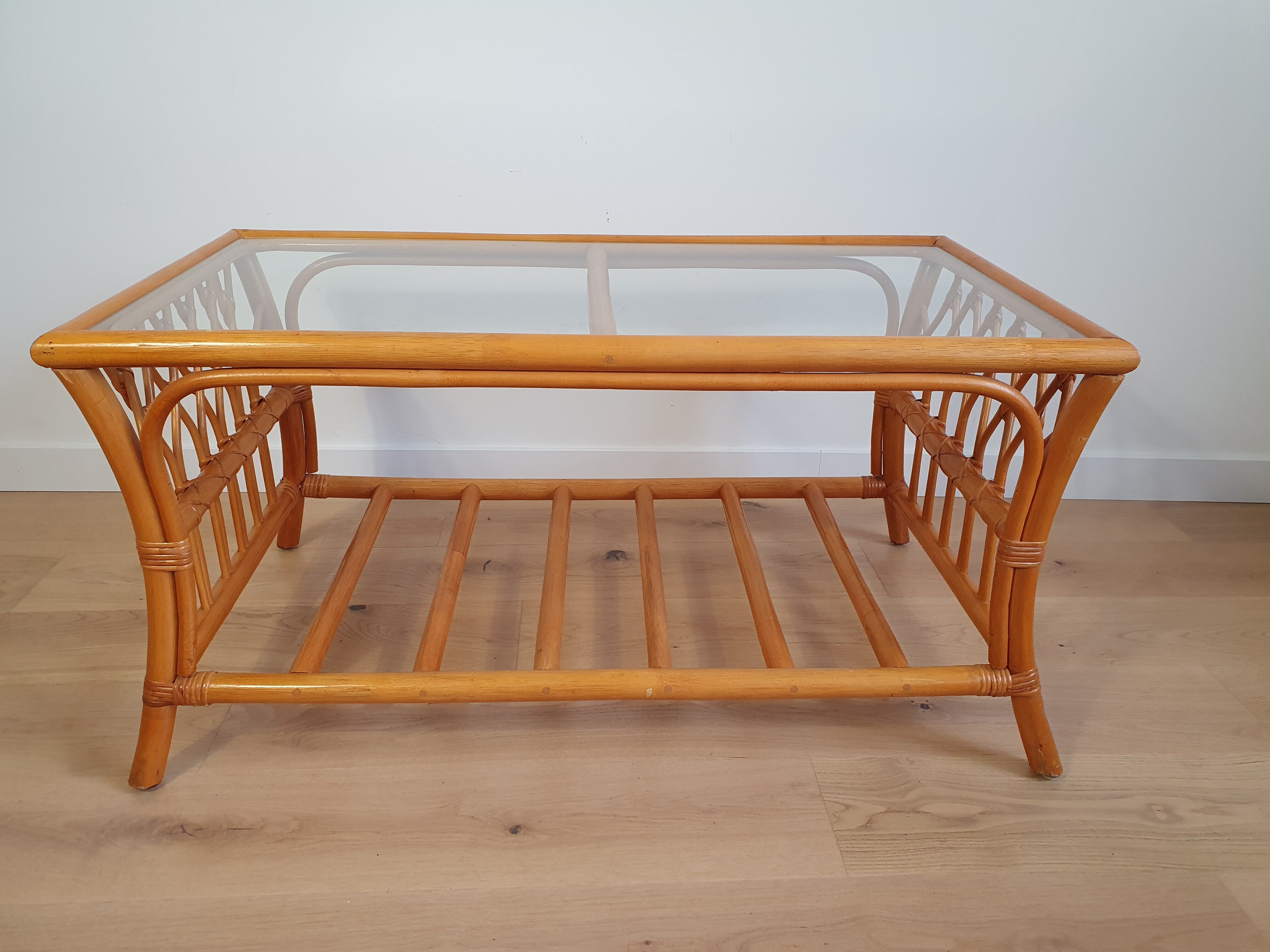 Vintage rattan coffee table