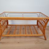 Vintage rattan coffee table