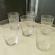 Set de 6 verres à eau en verre  décor guilloché