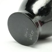 Minimalism vase, black lacquer, mother-of-pearl inlay, Japan, 1950s