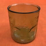 1970s (lot 3) 5 orangeade glasses Bubbled and coloured glass