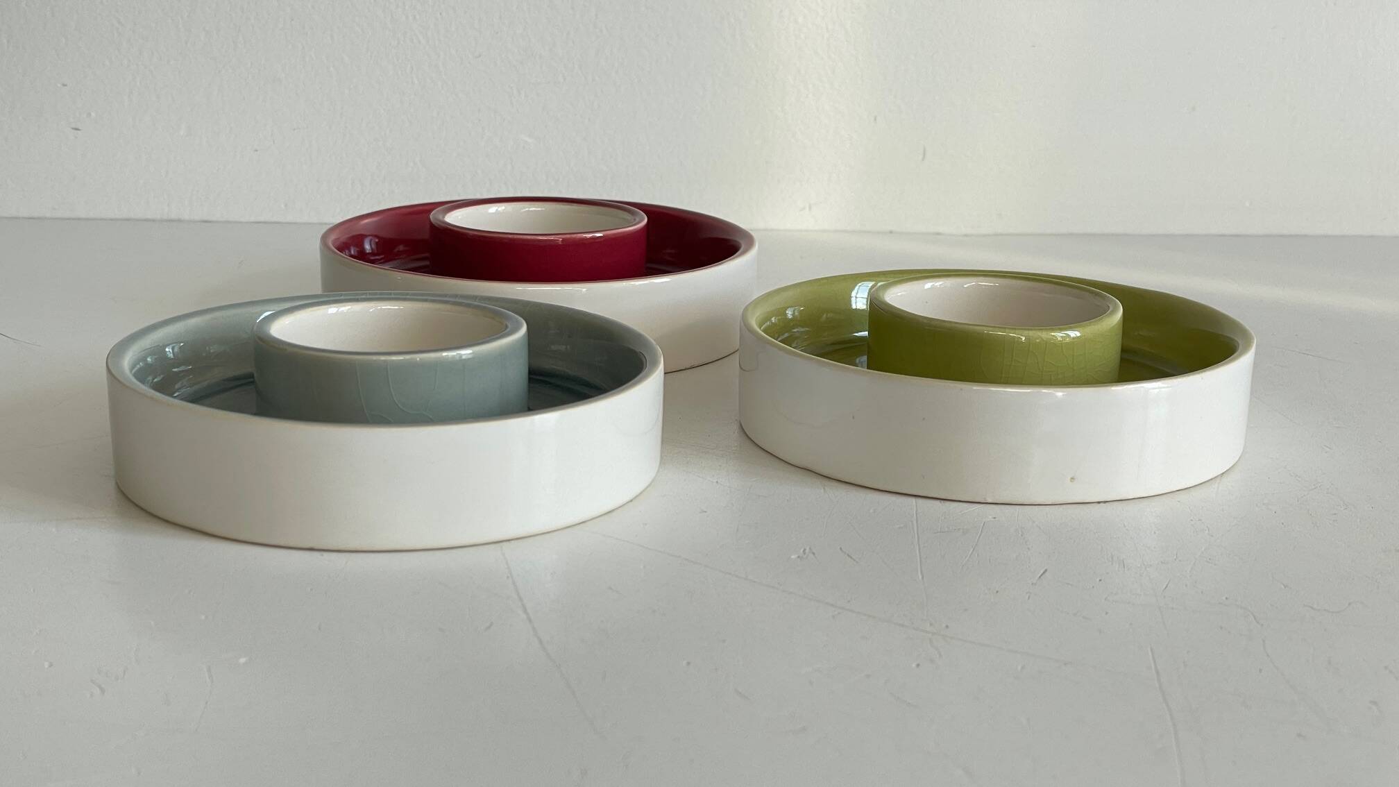 BOUGEOIRS Cracked Ceramic Candle Holder