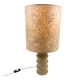 1970s brutalist lamp, handmade lampshade with herbarium/base in stone.