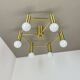 Brass Italian Stilnovo Style Atomic Space Age Ceiling Light Sconces, Italy