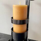 Pair of vintage brutalist iron candlesticks