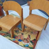 Lot 2 chaises enfant bois hêtre