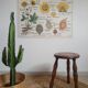 Vintage turned wood tripod country stool