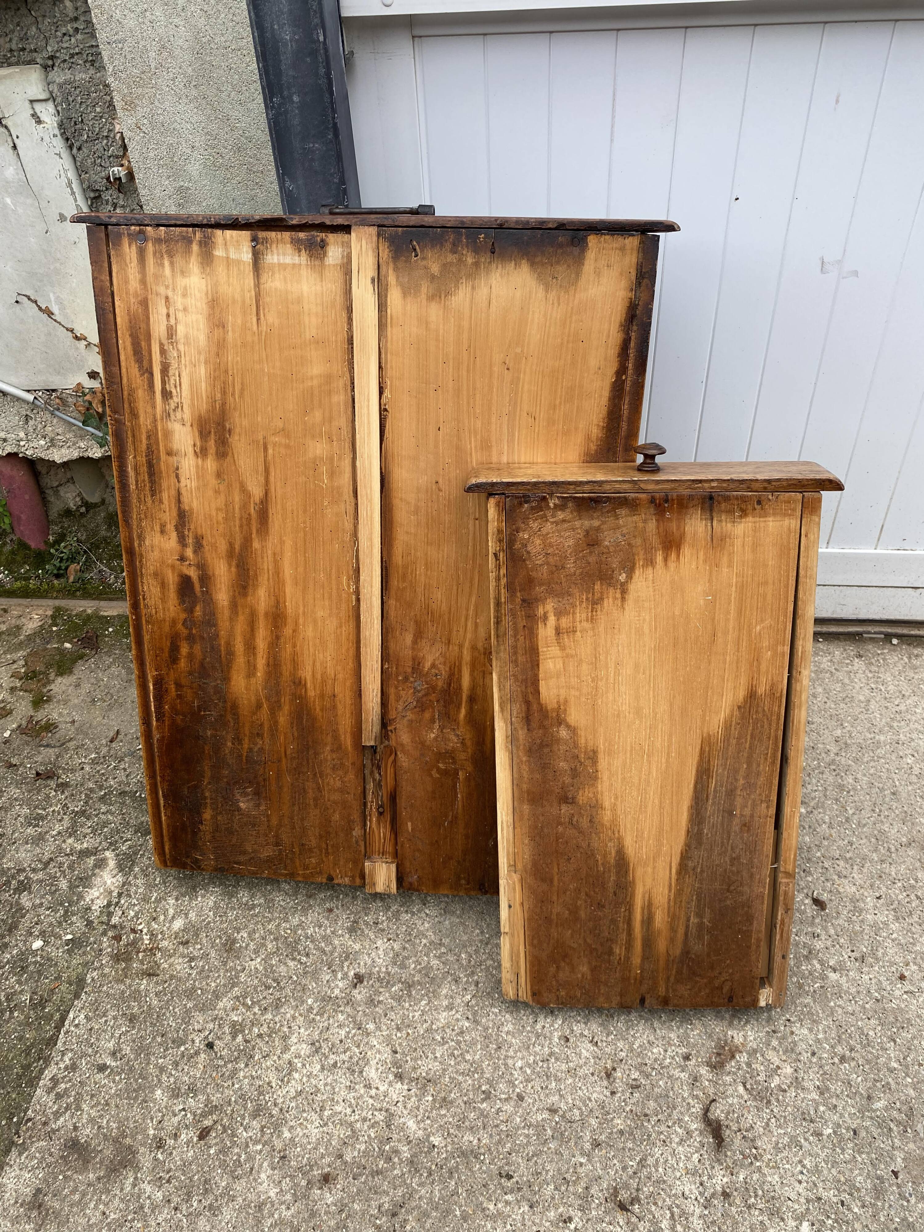 Solid wood farmhouse table with 2 drawers, 1900
