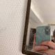 Antique Courteous Mirror Hanging Gallant Scene 19th Century Barber Chainette
