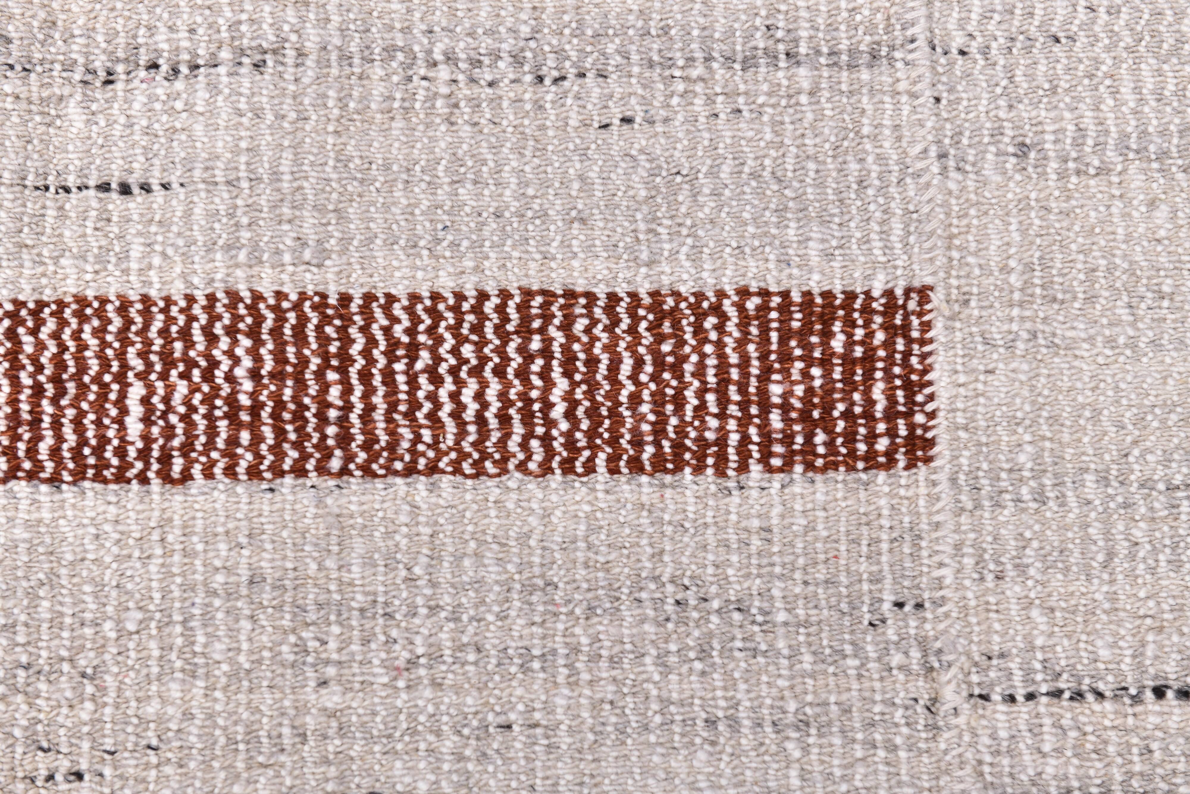 210x310 beige orange kilim rug, Beige terracota wool kilim carpet