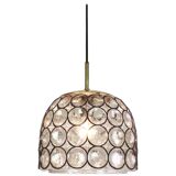 Glass and iron hanging lamp by Limburg, Germany, 1960s