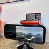 Side table with tulip base in chrome