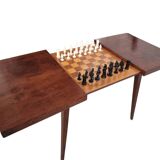 Mid-Century Czech Extendable Chess Table in Walnut and Beech, 1960s
