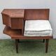 Vintage 1960s teak telephone hall bench