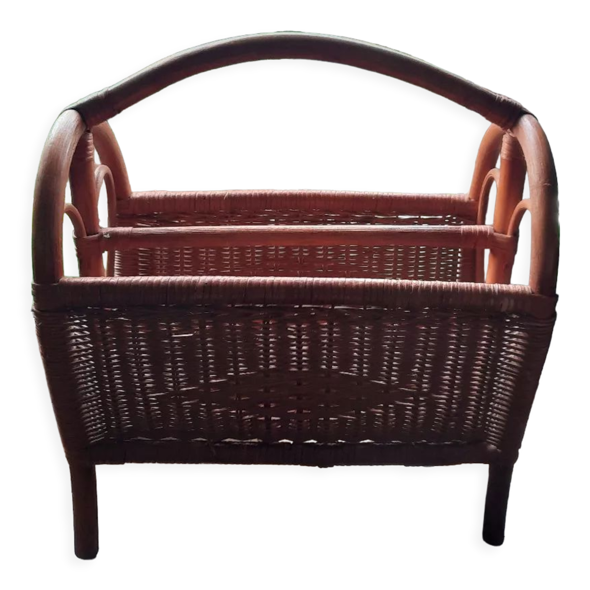 Rattan magazine holder