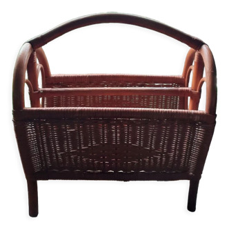 Rattan magazine holder