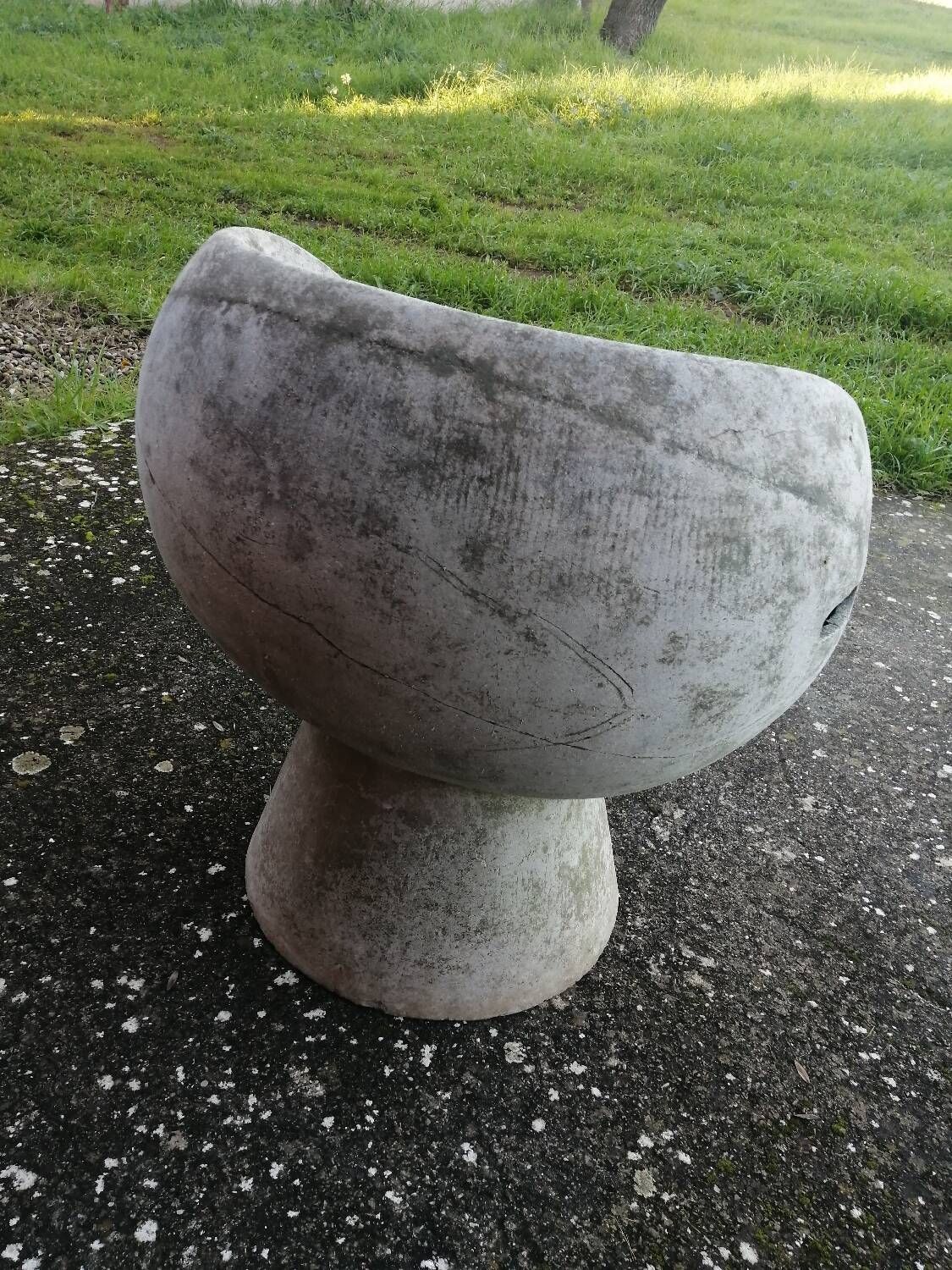 Vintage robert pansart outdoor armchair for elo in fiber cement.