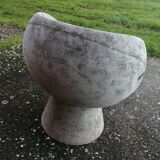 Vintage robert pansart outdoor armchair for elo in fiber cement.