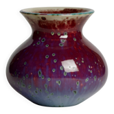 Porcelain vase with peacock glaze by Matsuyama Gaei.